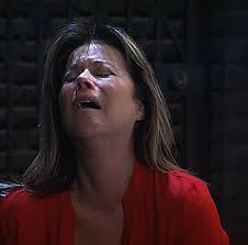 Alexis stabs and cries