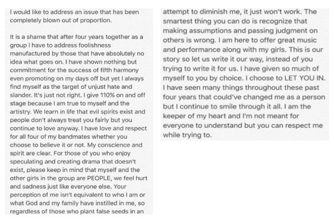 Fifth Harmony Nor's Letter 2,3
